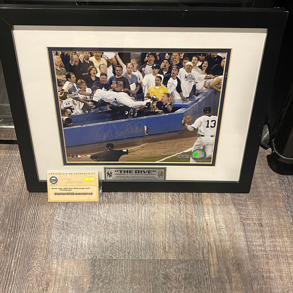 Autographed Derek Jeter framed photo